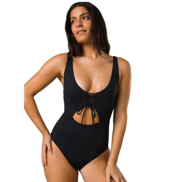 Prana Other - PRANA Women's Ruby Beach One-Piece Swimsuit Large Black Stretch UPF 50+ NWT